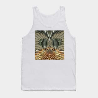 futuristic facial geometric repeating shapes designs and patterns metallic copper and silver colored Tank Top